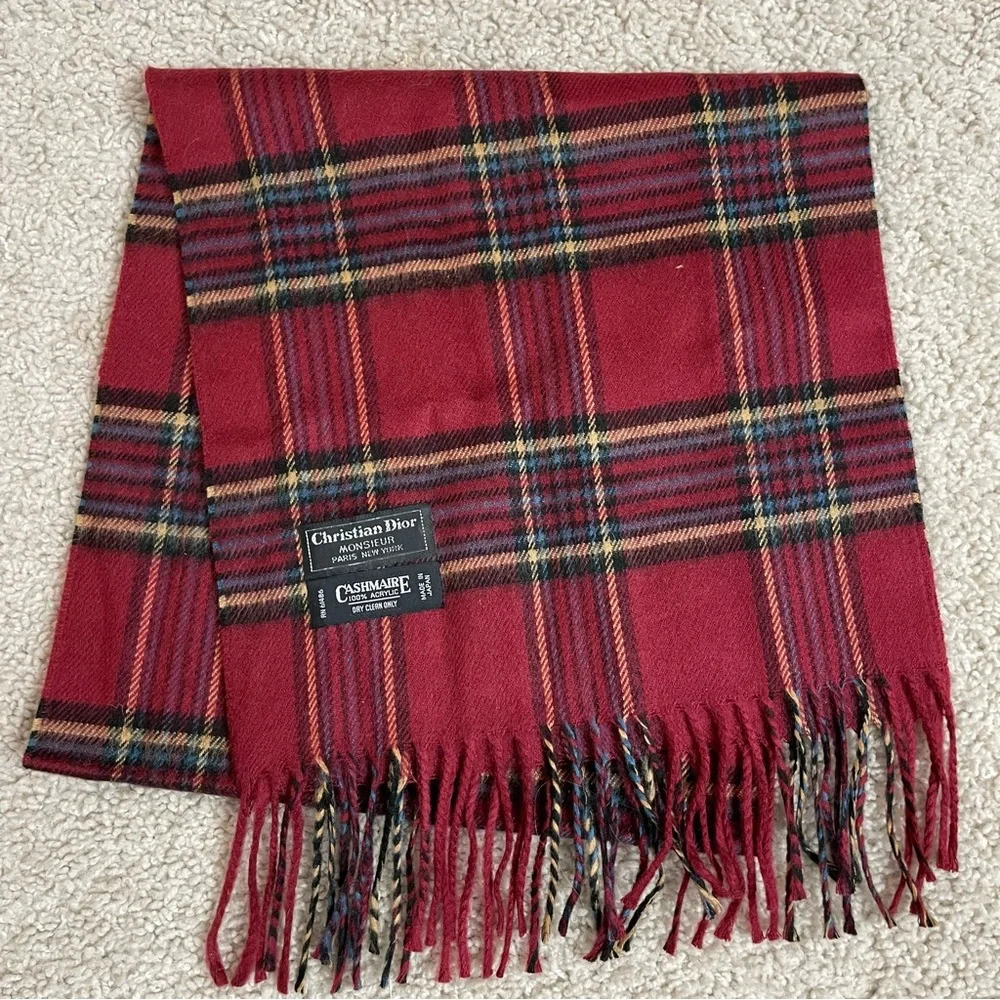 Men's CHRISTIAN DIOR Monsieur CASHMAIRE Acrylic DESIGNER Muffler SCARF